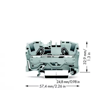WAGO 2006-1201 prehodna sponka, 2-vodna, 6 mm², 800 V, siva, DIN letev 35