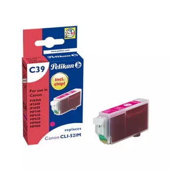 Pelikan združljiva kartuša s črnilom za Canon CLI-521M magenta 9ml
