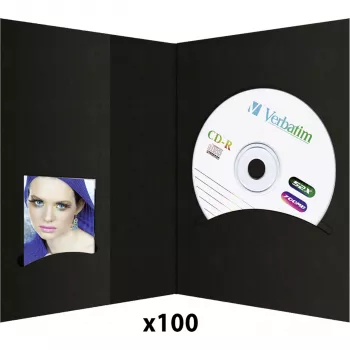 DAIBER 6613 1x100 mape z arhivom za CD, 10x15, črne