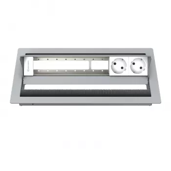 Kindermann CablePort standard² 6-kratno ohišje namiznega priključnega polja, srebrno