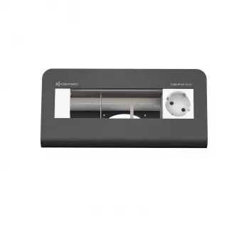 Kindermann CablePort desk² 80 4-kratni mizni napajalni modul, črn