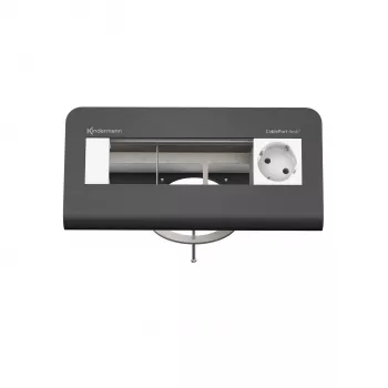 Kindermann CablePort desk² 80 4-kratni mizni napajalni modul, črn