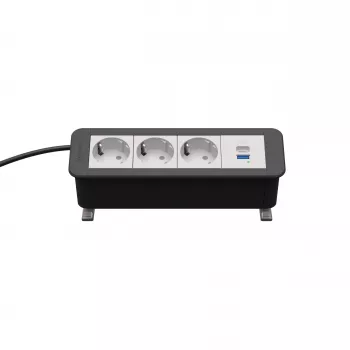 Kindermann CP Office Desk napajalni modul 4-kratni 3x Schuko 1x USB-A (7550000223)