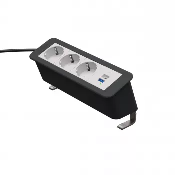 Kindermann CP Office Desk napajalni modul 4-kratni 3x Schuko 1x USB-A (7550000223)