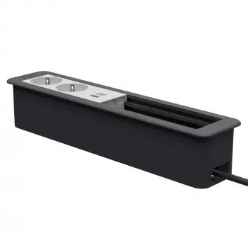 Kindermann CP Office Frame 6-kratni z 2x napajanjem in 1x funkcijo polnjenja USB, srebrn