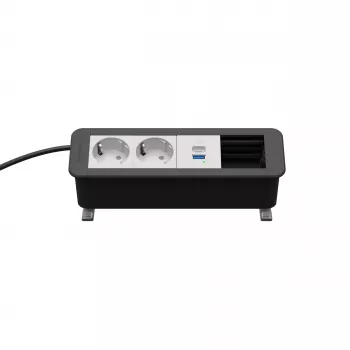 Kindermann CP Office Desk napajalni modul 4-kratni 2x Schuko 1x USB-C PD 60W (7550000232)
