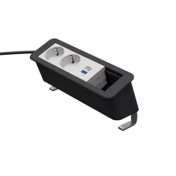 Kindermann CP Office Desk napajalni modul 4-kratni 2x Schuko 1x USB-C PD 60W (7550000232)