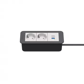 Kindermann CP Office Frame 3-kratni 2x vtičnica Schuko 1x polnilnik USB (7551000122)