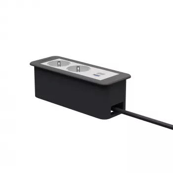 Kindermann CP Office Frame 3-kratni 2x vtičnica Schuko 1x polnilnik USB (7551000122)