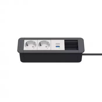 Kindermann CP Office Frame 4-kratni 2x Schuko 1x USB-C PD namizni napajalno-podatkovni modul