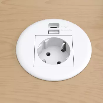 Kindermann CablePort Table bel (STS-R90-2 bel) - namizna priključna plošča z 2x vtičnicama Schuko