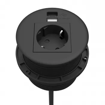 Kindermann CablePort Table črn (STS-R90-2 črn) - ohišje namizne priključne plošče