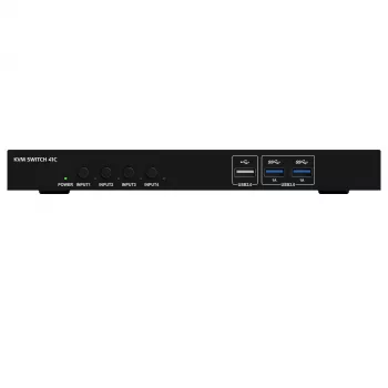 Kindermann KVM stikalo 41C – 4-portno digitalno KVM stikalo z DVI-D, USB, zvokom, EDID emulacijo