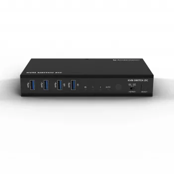 Kindermann KVM stikalo 21C – 2-portno DVI-I KVM stikalo z zvokom in USB zvezdiščem