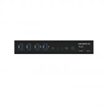Kindermann KVM stikalo 21C – 2-portno DVI-I KVM stikalo z zvokom in USB zvezdiščem