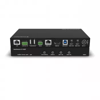 Kindermann MultiSwitch 31 HDBT 2.0 oddajnik / predstavitveno stikalo – 3x1 USB-C in HDMI prek HDBaseT – Telnet – RS-232 – 4K UHD