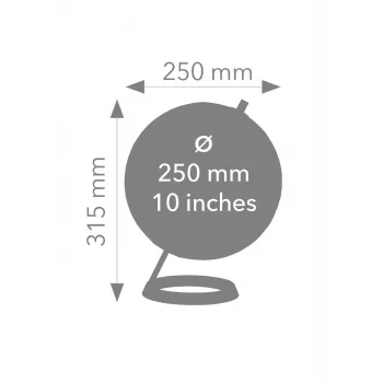 TROIKA globus 23.5 Degrees (G2507-P2P2/CB) - namizni globus papirna utež, kromirano podnožje, 60mm