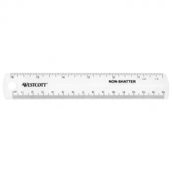 Westcott prozorno plastično ravnilo 15 cm / 6 palcev
