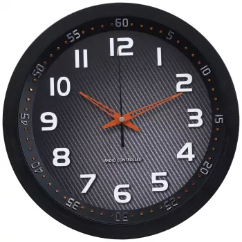 Technoline WT 8972 stenska ura – kvarčna – analogna – bela številčnica – črn okvir – 25,5 cm
