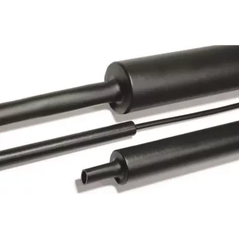 HellermannTyton 323-50750 toplotno skrčljiva cev z lepilom, črna, 75 mm (dostavljeno), 22 mm (skrčeno), razmerje krčenja 4:1, dolžina 1 m