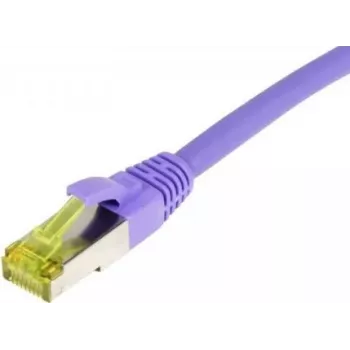 SYNERGY21 patch kabel RJ45, CAT6A 500MHz, 15m, vijoličen, S-STP (S/FTP), TPE/LSZH (Ultraflex), AWG26, s surovim kablom Cat.7
