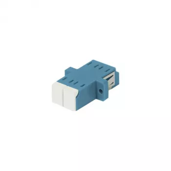 SYNERGY21 optična spojka LC/LC Singlemode OS2 9/125µm duplex modra PVC keramična puša prirobnica z enostransko lasersko zaščitno loputo