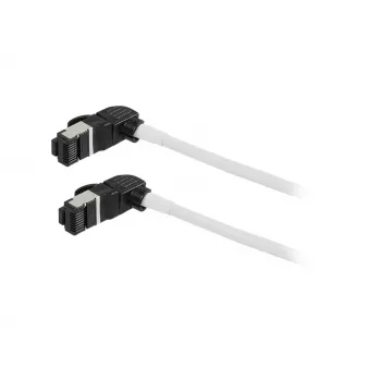 Synergy21 patch kabel RJ45, CAT6A 500MHz, 0,15m, bel, S/FTP, slimline okrogel d=4.5mm, TPE/LSZH (Superflex), AWG28, s CAT7 surovim vtičem, vrtljiv vtič