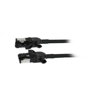 Patch kabel Synergy21 RJ45, CAT6A 500MHz, 7,5m, črn, S/FTP, Slimline okrogel d=4.5mm, TPE/LSZH (Superflex), AWG28 s konektorjem CAT7 Raw, vrtljiv konektor