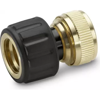 Kärcher Premium Line spojka cevi z zaporo vode – združljiva z 1/2 inch in 5/8 inch, črno-rumena