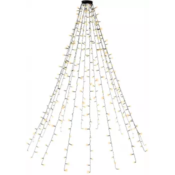 Goobay 400-LED božična veriga z obročem, 16 x 1,5 m, toplo bela 2500 K, 8 načinov osvetlitve, časovnik in funkcija pomnilnika, zunanji transformator 24-V-DC, IP44 za notranjo in zunanjo uporabo (60387)
