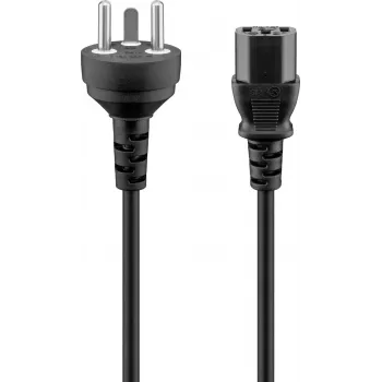 Goobay napajalni kabel za naprave z vtičem tipa K za Dansko, 3 x 0,75 mm², 2 m, črn (95732)