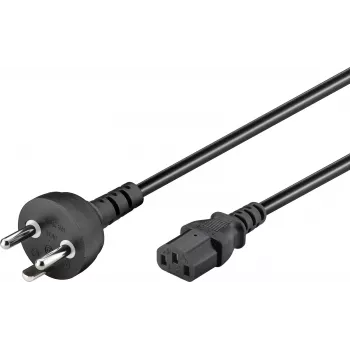 Goobay napajalni kabel za naprave z vtičem tipa K za Dansko, 3 x 0,75 mm², 2 m, črn (95732)