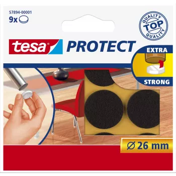 Tesa Protect filcni drsniki - okrogli - rjavi - 26 mm - 9 kosov