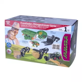 Jamara čelni nakladalnik z vilicami in 4 balami sena za RC traktor (423286)