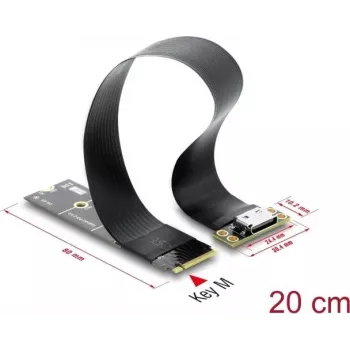 Delock pretvornik M.2 Key M na 1 x OCuLink SFF-8612 s 20 cm kablom