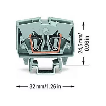 WAGO 264-701 prehodna sponka, 6 mm², 800 V, siva, CAGE CLAMP®