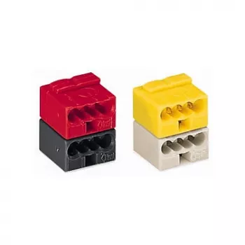 WAGO 243-212 serija 243 4-žilna vtična sponka PUSH WIRE, 0,8 mm, svetlo siva/rumena
