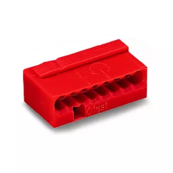 WAGO 243-808 PUSH WIRE® priključna sponka za razdelilne doze, 8-vodna, rdeča, 0,5-2,5 mm²