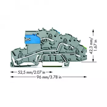 WAGO 2003-7641 TOPJOB® S 3-žilna prehodna sponka, 2,5 mm², 400 V, siva