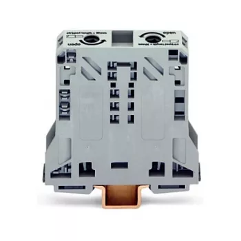 WAGO 285-150 CAGE CLAMP močnostni spončni blok, 1-potencialni, 2-priključka, 10-50 mm², siva, DIN-tirnica 35