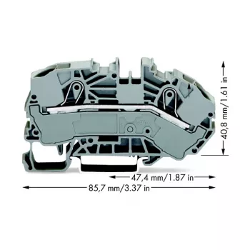 WAGO 2016-7601 prehodna sponka, 2-žilna, 16 mm², 800 V, siva