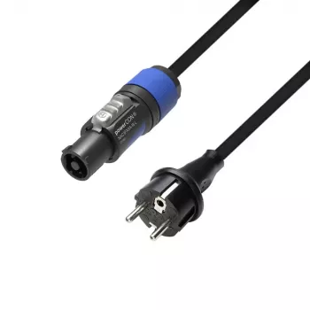 Adam Hall napajalni kabel CEE 7/7 na powerCON NAC3FCA moški, črn, 5 m