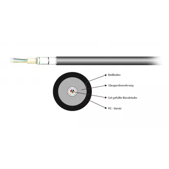 EFB Elektronik A-DQ(ZN)B2Y 8E 9/125µm G.657.A1 PE zunanji optični kabel črn