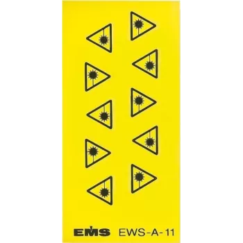EFB Elektronik opozorilna nalepka za lasersko sevanje, samolepilna, 50x50 mm, rumena/črna, 10 kosov