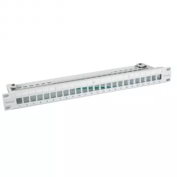 EFB Elektronik 19-palčni 24-portni 1U prazni patch panel za keystone module, RAL7035 (svetlo siva)