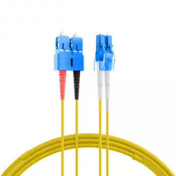 EFB Elektronik IPL-DF-LCUSCU-2-0500 OS2 dupleks optični patch kabel LC/UPC na SC/UPC 5 m rumen
