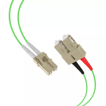 EFB Elektronik IPL-DR-LCUSCU-5-0050 optični povezovalni kabel, 0,5 m, OM5, LC na SC, Duplex, LSZH, limetno zelena