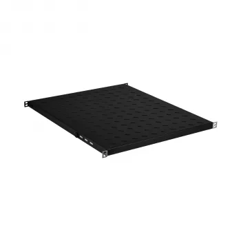 EFB Electronics 19 inch 0.5U fiksna polica, nastavljiva globina 550-650 mm, nosilnost 70 kg, RAL 9005 Jet Black