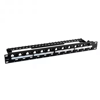 EFB Electronics razdelilni panel 19 inch 1U 24-Port Offset ANEXT optimiziran črn