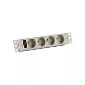 EFB-Elektronik 10 1HE podaljšek 4 x CEE 7/3 s stikalom aluminijast profil siva